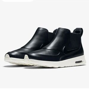 Nike Air Max Thea Mid Leather Ankle Boots Sneakers Black White Womens Size 8 New